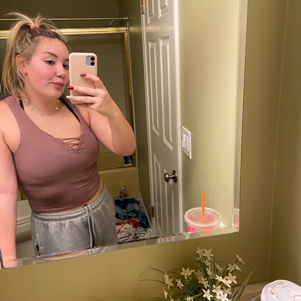 mauve strappy tank